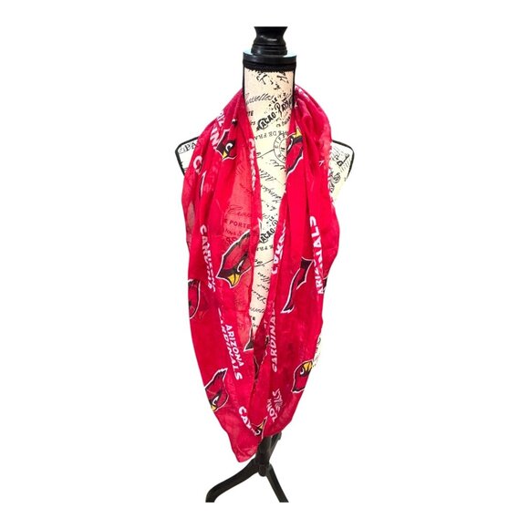 Arizona Cardinals Logo Infinity Scarf Red Lightweight Sheer NFL Tailgating Fan - Picture 1 of 8